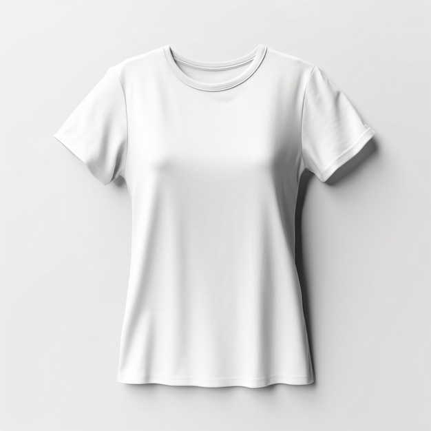 Ladies tshirt mockup on isolated white background generated AI