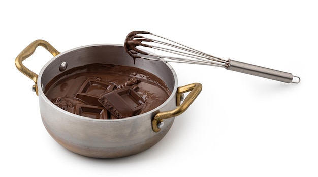 Ladle with liquid chocolate