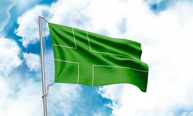 Ladonia flag waving on sky background 3D Rendering