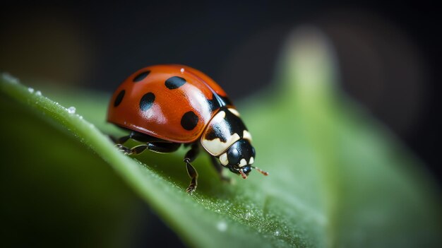 Photo a lady bug sitting on top of a green plant