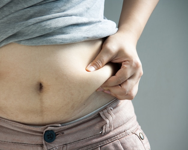 lady catching abdominal surface