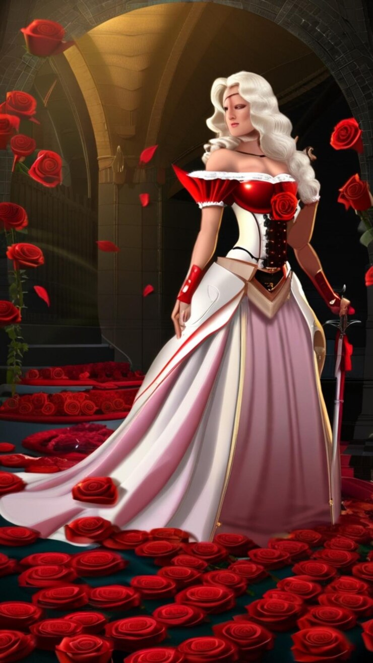 Photo lady read rose