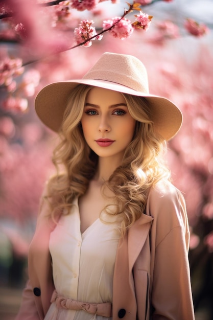 Lady in Straw Hat Stands