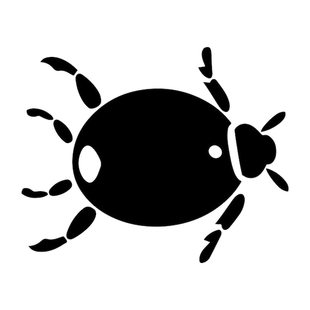 Ladybug black silhouette clip art sketch