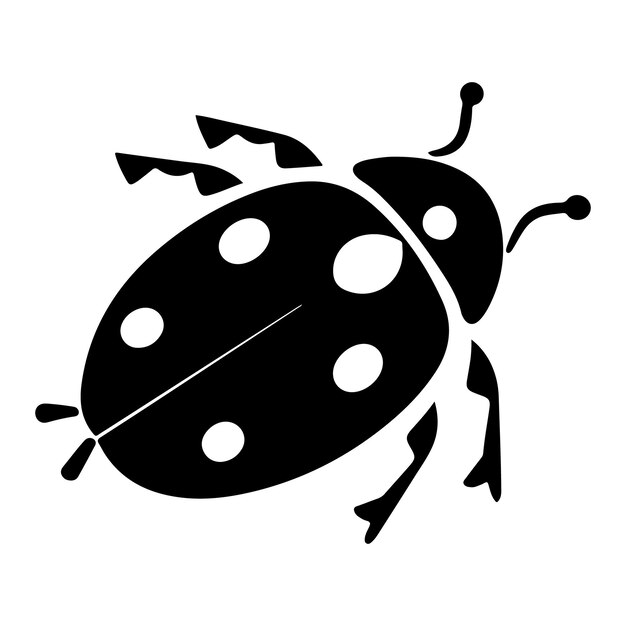 Ladybug black silhouette clip art vector