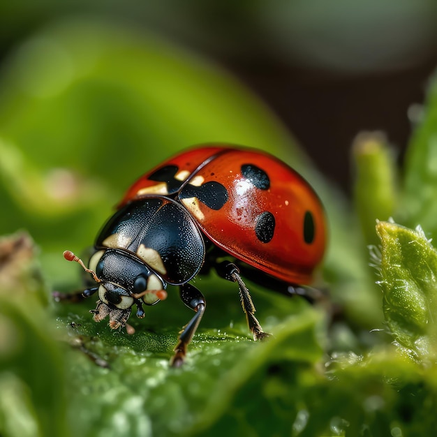 Photo ladybug closeup