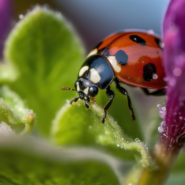 Photo ladybug closeup