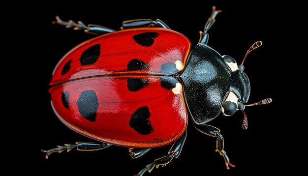 Photo ladybug front view isolated