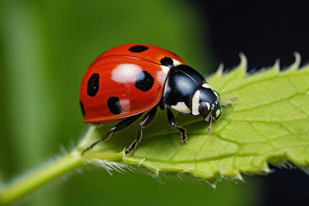 Ladybug op blad Generatief Ai