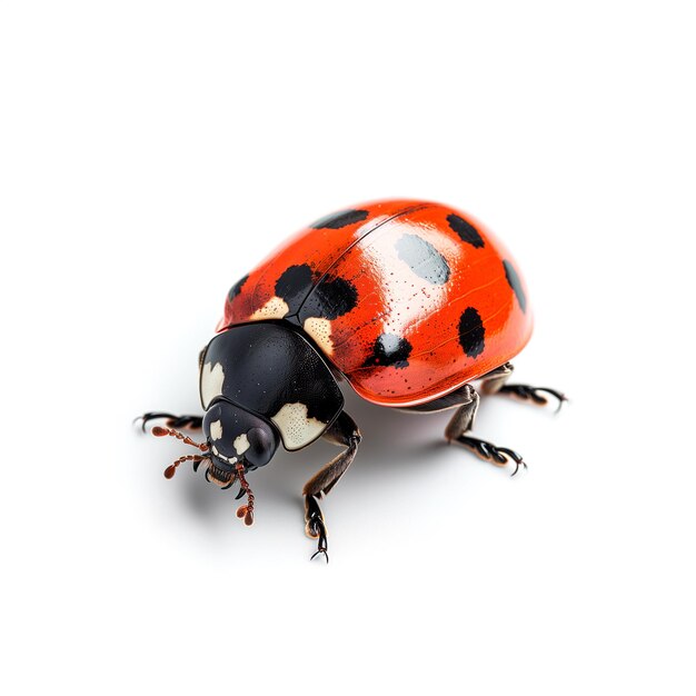 Ladybug rust op witte achtergrond Generatieve AI