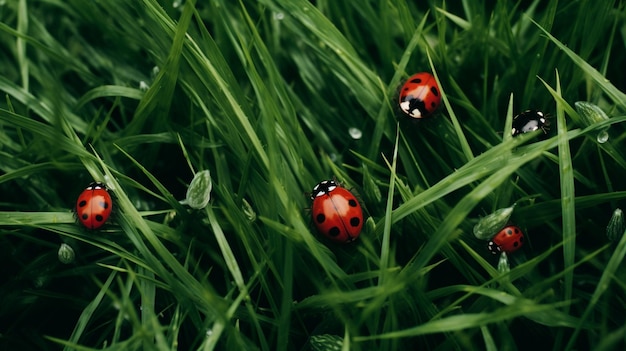 Foto coccinelle nell'erba