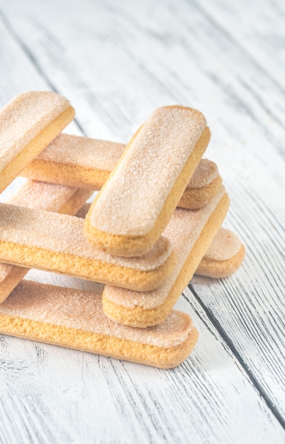 Ladyfinger biscuits pile