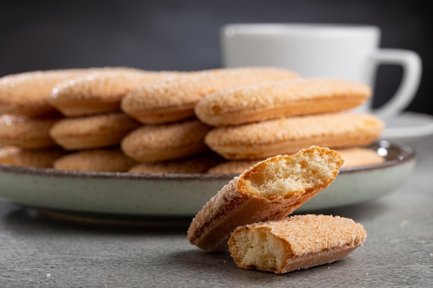 Ladyfingers cookies on the table