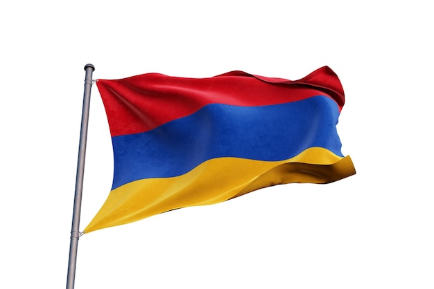 Lage hoek van de vlag tegen een witte achtergrond