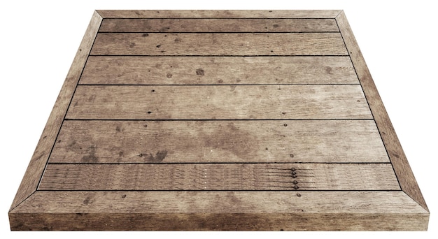 Foto lage hoek van een houten plank tegen een witte achtergrond