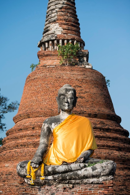 Lage hoek van het boeddhabeeld bij wat mahathat