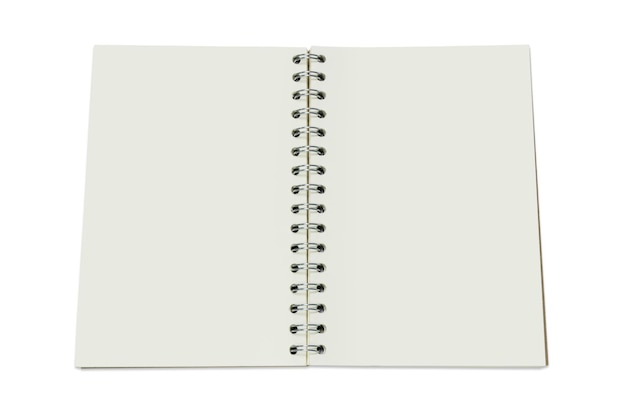Lage hoek van het open boek tegen een witte achtergrond