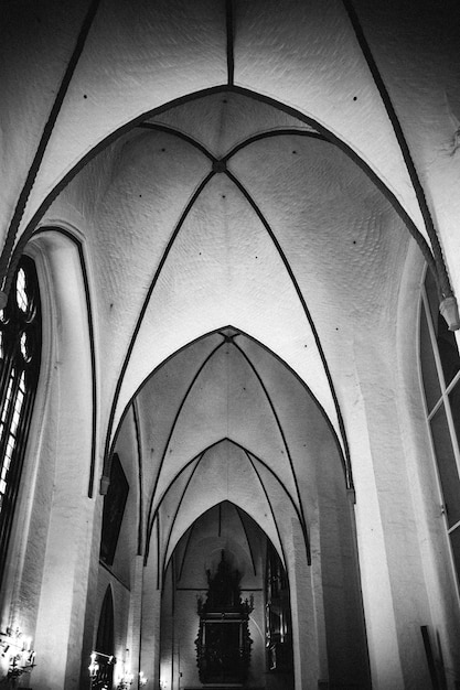 Lage hoek van ribbed gewelf in de kerk