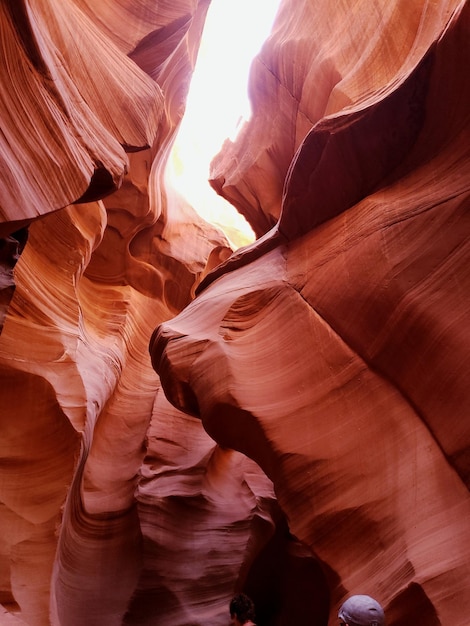 Lage hoek van rotsformaties bij de antilope canyon