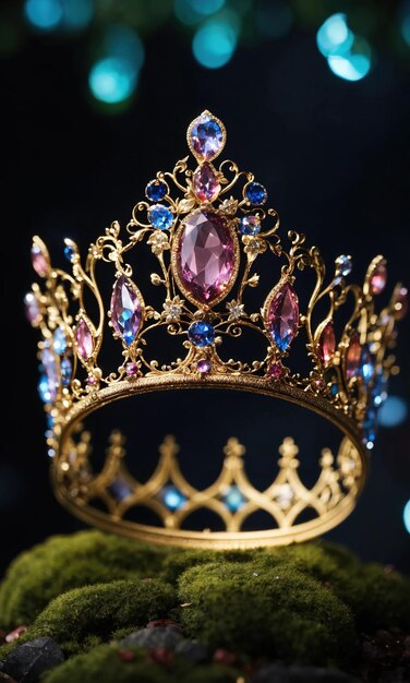 lage sleutel beeld van prachtige koningin kroon vintage gefilterde fantasy middeleeuwse periode selectieve focus ai generatieve
