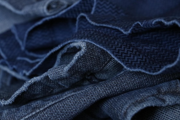 Lagen van spijkerbroek denim textuur kleuren van denim schakeringen van blauw