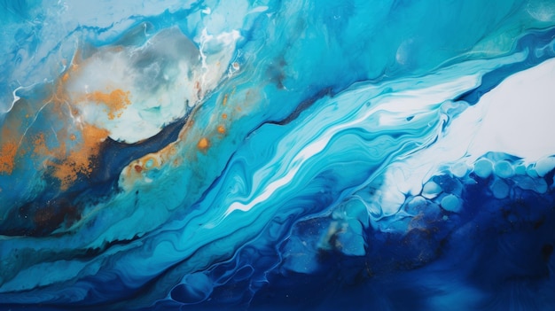 Lagoon 8k Abstract Art Een boeiende fusie van turquoise en wit