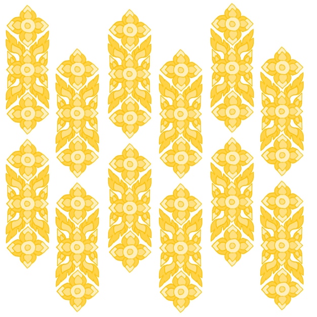 lai thai traditional graphic luxury flower gold color
