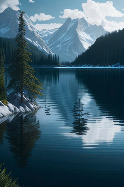 Photo lake background