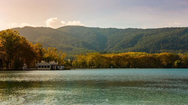 Lake of banyoles in Catalonia, Spain in the fall