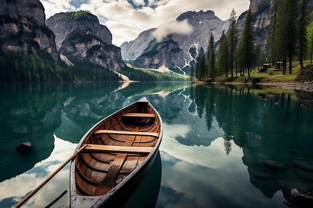 Lake Braies in the Dolomites South Tyrol Italy Generative AI