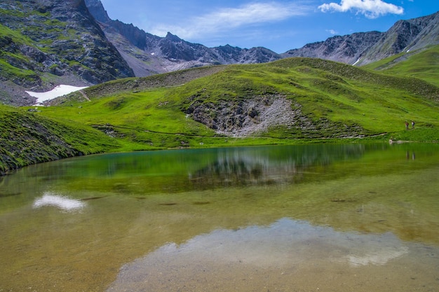 Lake clausis ceillac inqeyras in hautes alpes in france