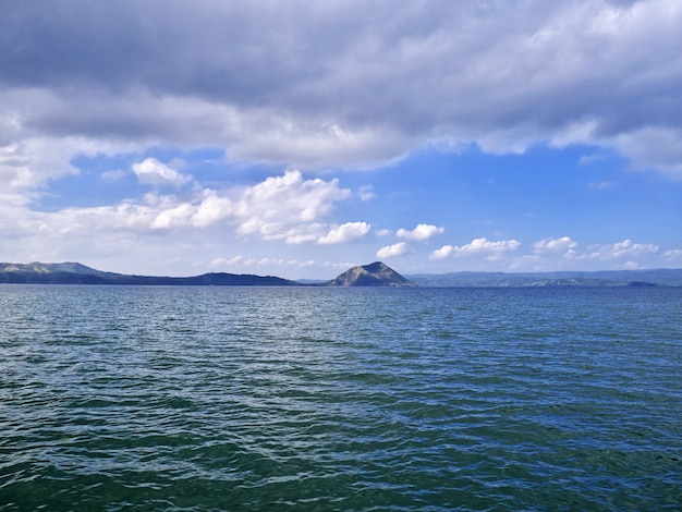 The lake close Taal volcano in Philippines