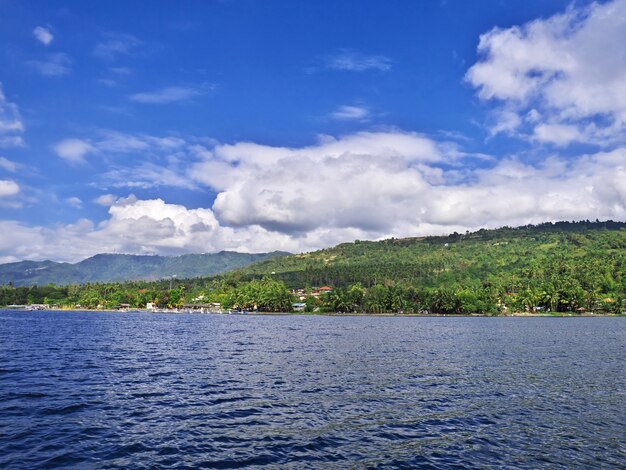 The lake close Taal volcano in Philippines