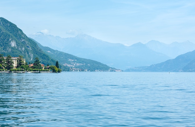 Lake Como (Italy) coast summer view from ship board