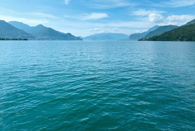 Lake Como (Italy) summer  view from ship board