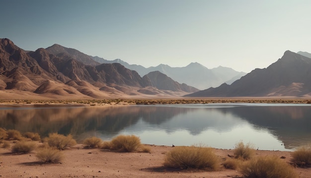 A lake in the desert