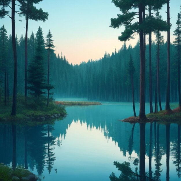Lake in forest