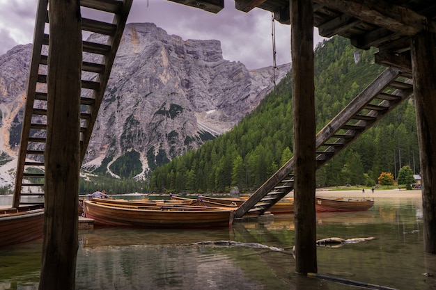 lake italian alps dolomites