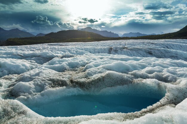 Lake on Kennicott glacier, Wrangell-St. Elias National Park, Alaska