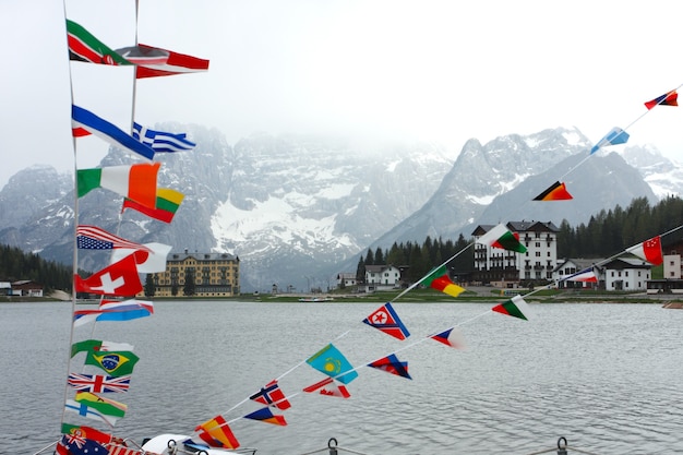 Lake Misurina in de Dolomieten, Italië