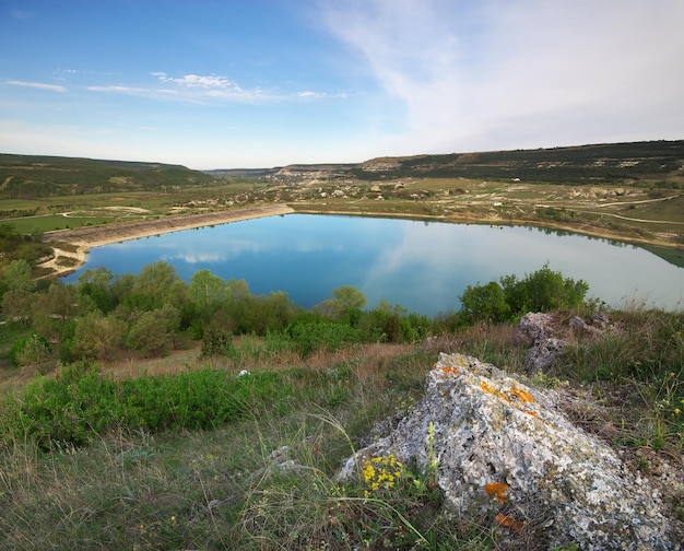 Lake in mountain Nature composition