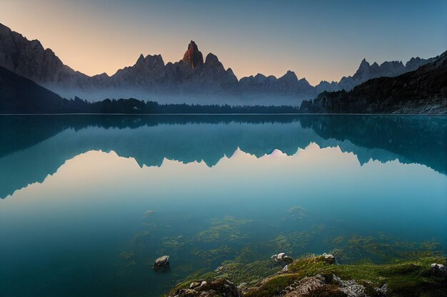 Lake in the mountains Background