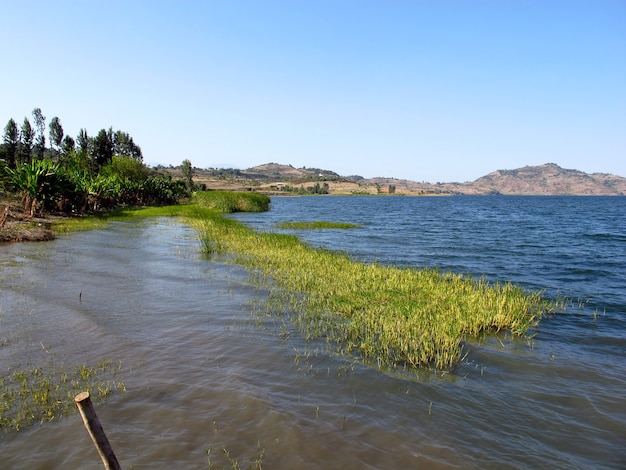 The lake in mountains of Ethiopia