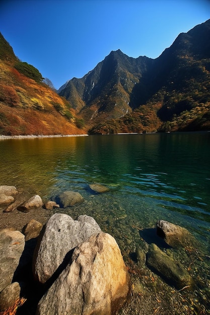 A lake in the mountains wallpaper