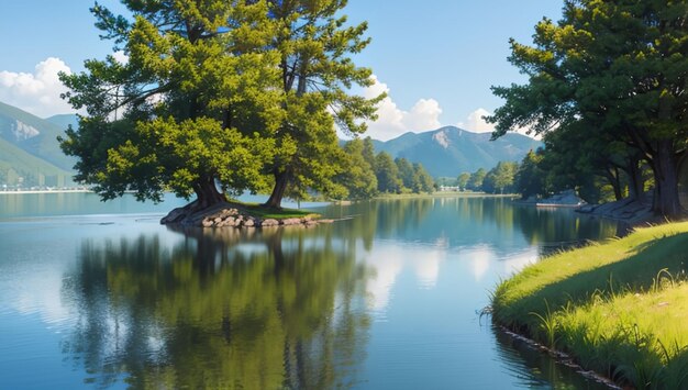 Lake and natural landscape