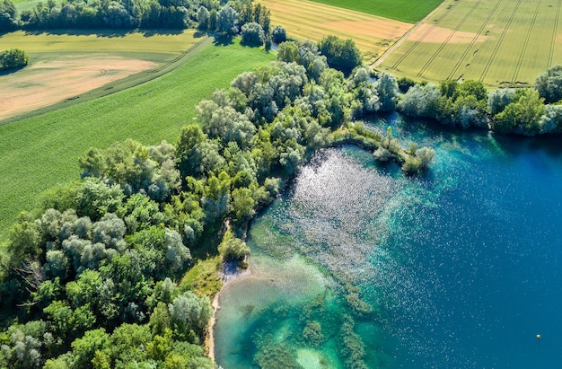 A lake near the Rhine in the south of Strasbourg - Grand Est, France