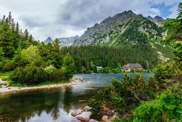 Lake in Popradske Pleso, Slovakia. Beauty world