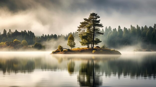 A Lake Reflecting the Beauty of Trees