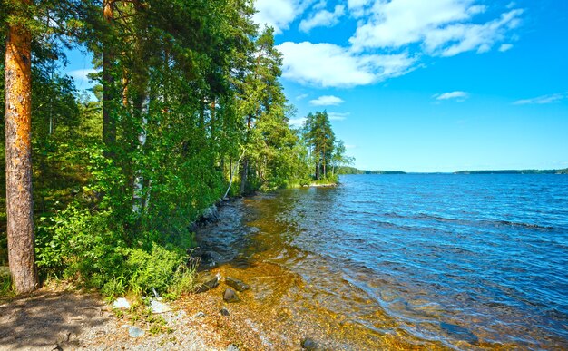 Foto lake ruotsalainen zomer uitzicht (in de buurt van hevossaari, finland).