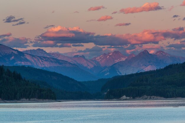 Lake on sunset